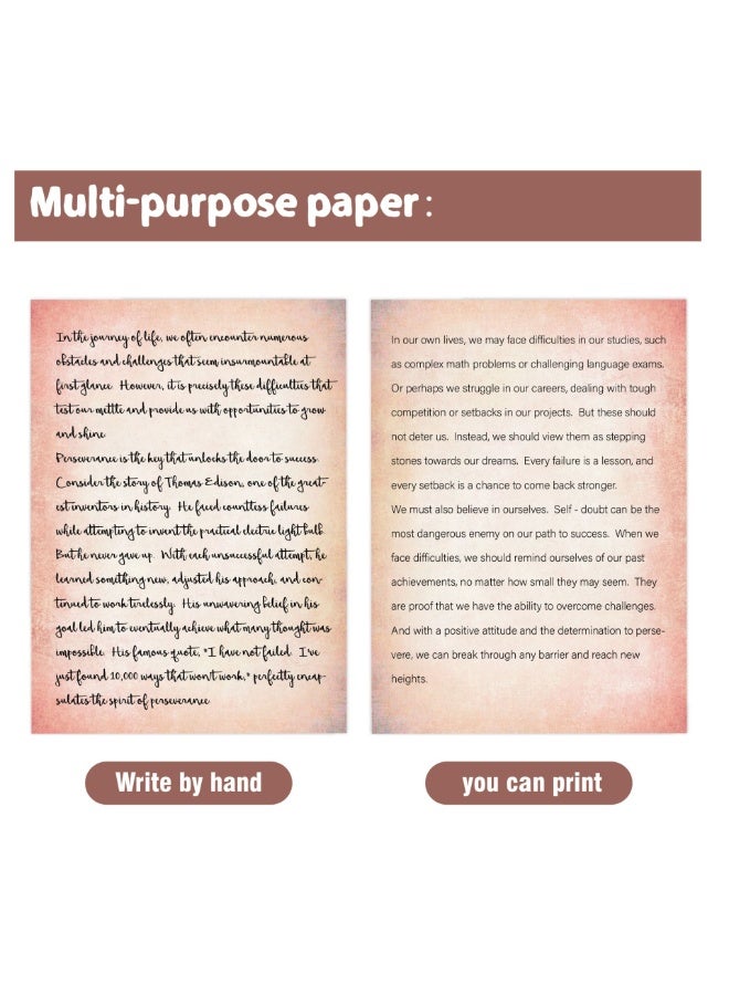 60 Sheets of Vintage Letter Paper, A4 Size Double-Sided Printed Letter Paper, DIN A4 100gsm, Old Vintage Writing Paper, for Writing and Printing DIY Printers (FG04-A) - Image 4